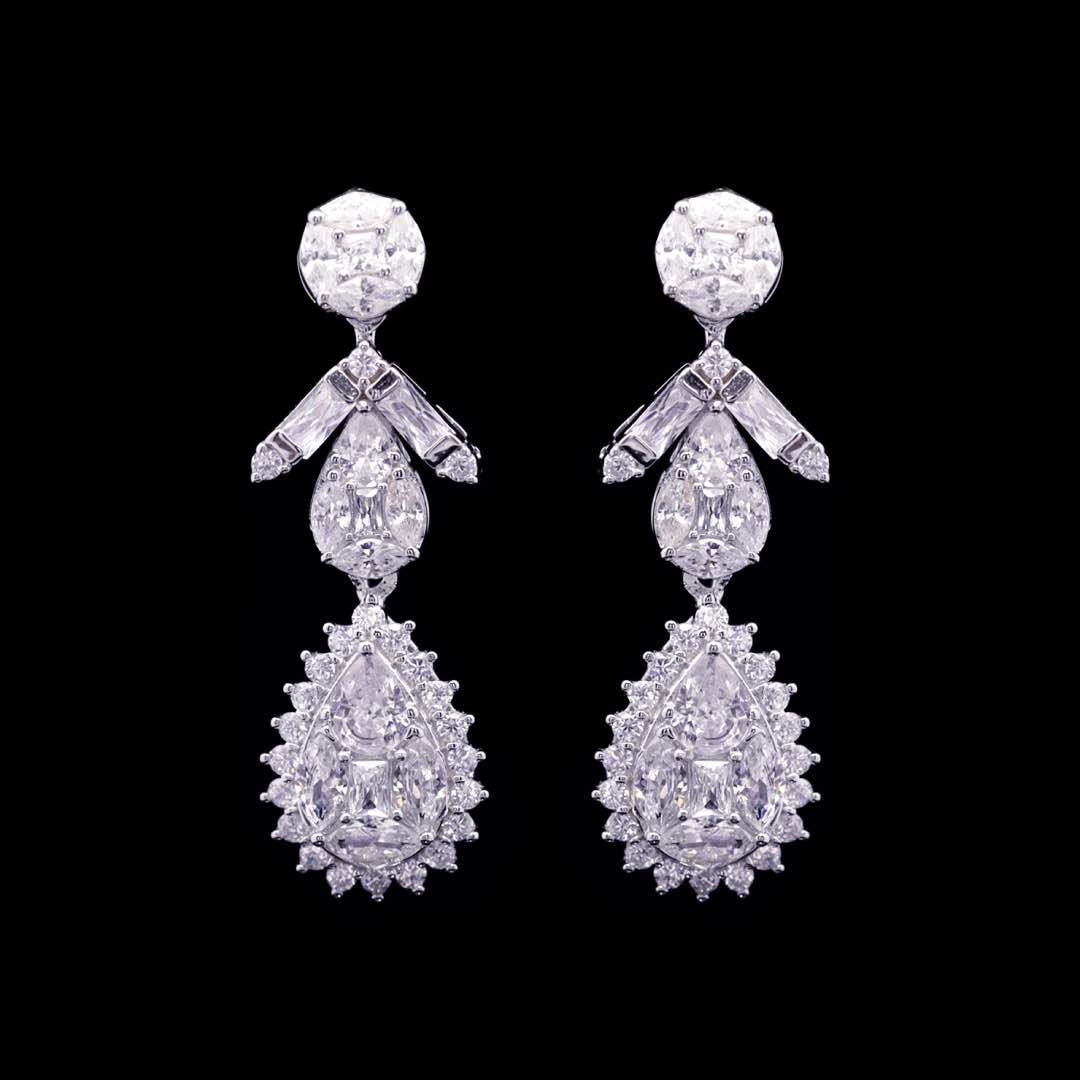 Omnia Hana White Bridal Full Set in 925 Silver High Quality Simulated Diamonds
