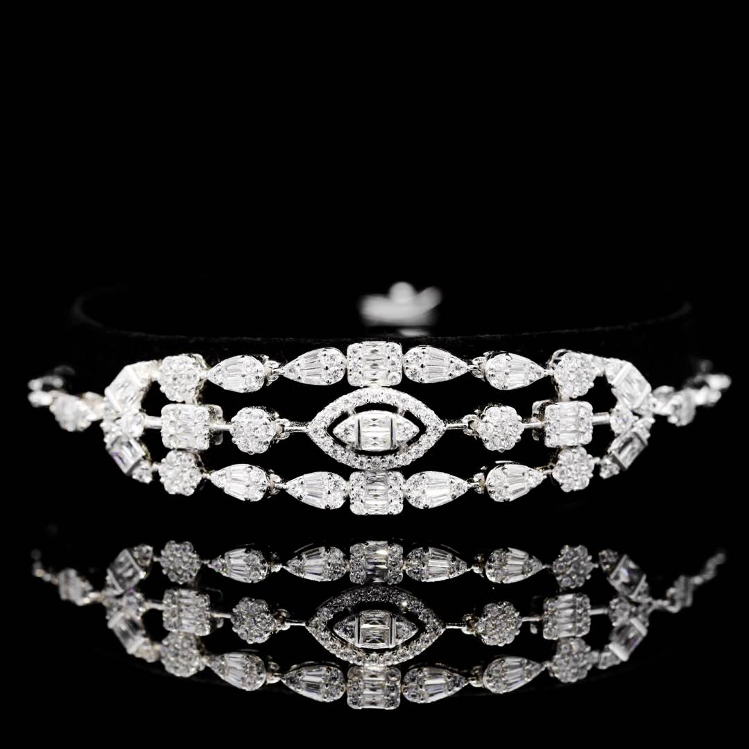 Omnia Hamida White Bridal Full Set in 925 Silver High Quality Simulated Diamonds