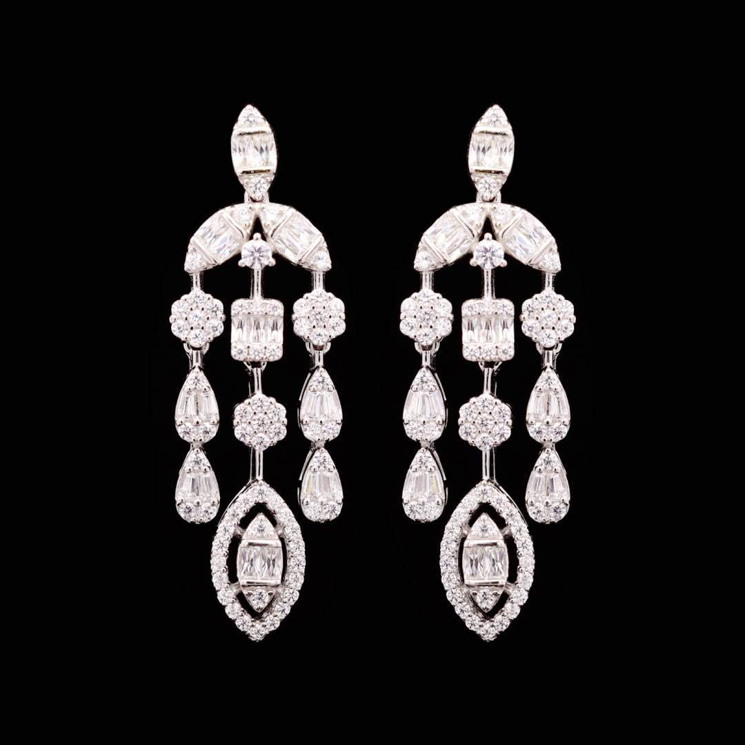 Omnia Hamida White Bridal Full Set in 925 Silver High Quality Simulated Diamonds