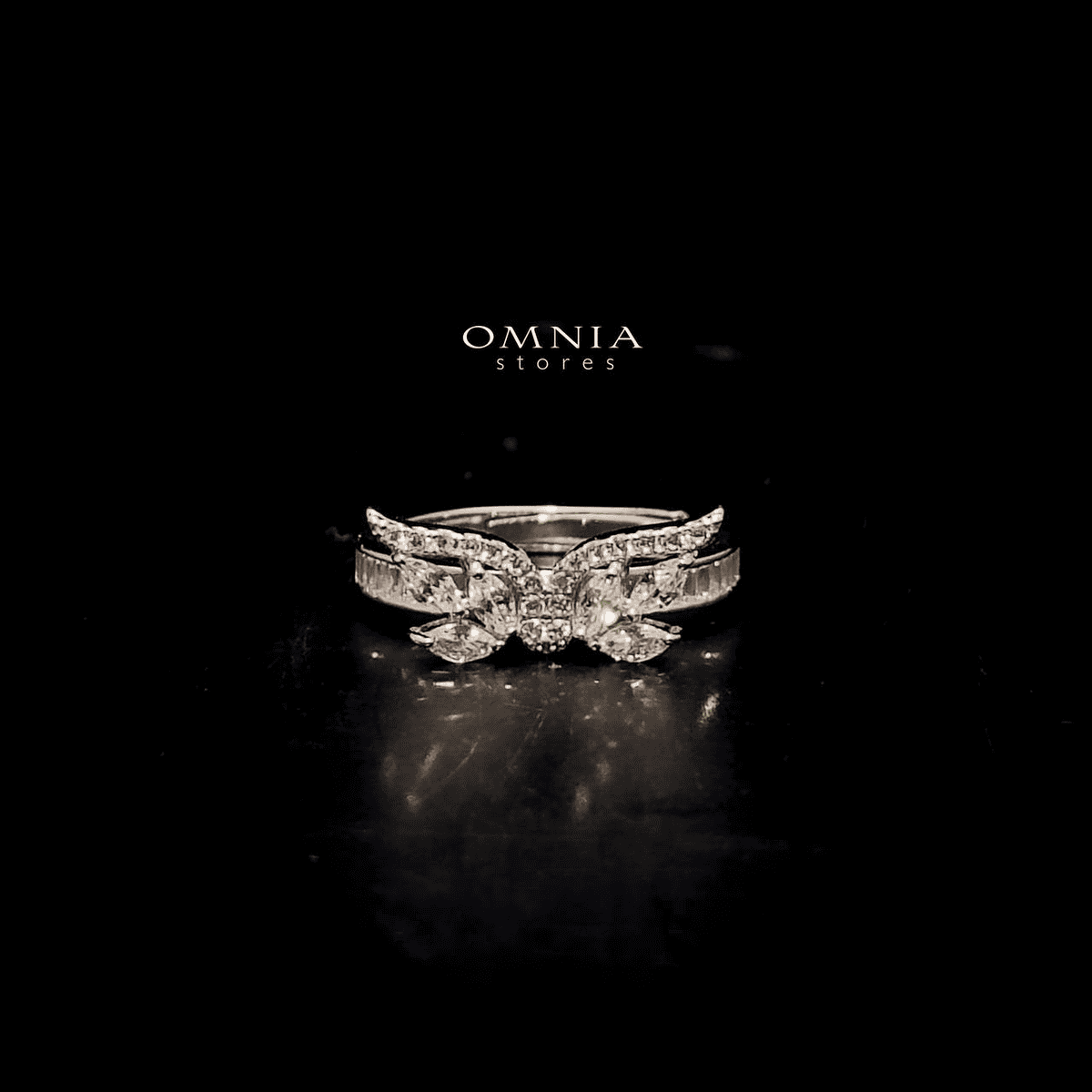 Omnia Amira Butterfly Ring In High Quality 925 Silver With Iced Cut Stones - OMNIASTORES UAE