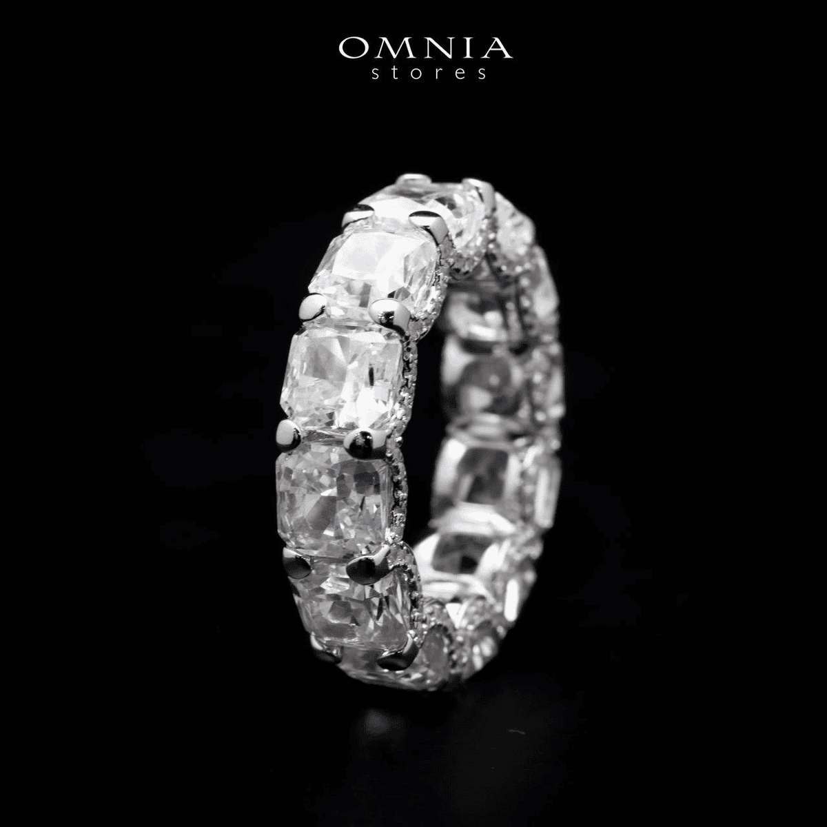 Omnia Agata White .50 Carat Ring in 92.5 Silver High Quality Simulated diamonds - OMNIASTORES UAE
