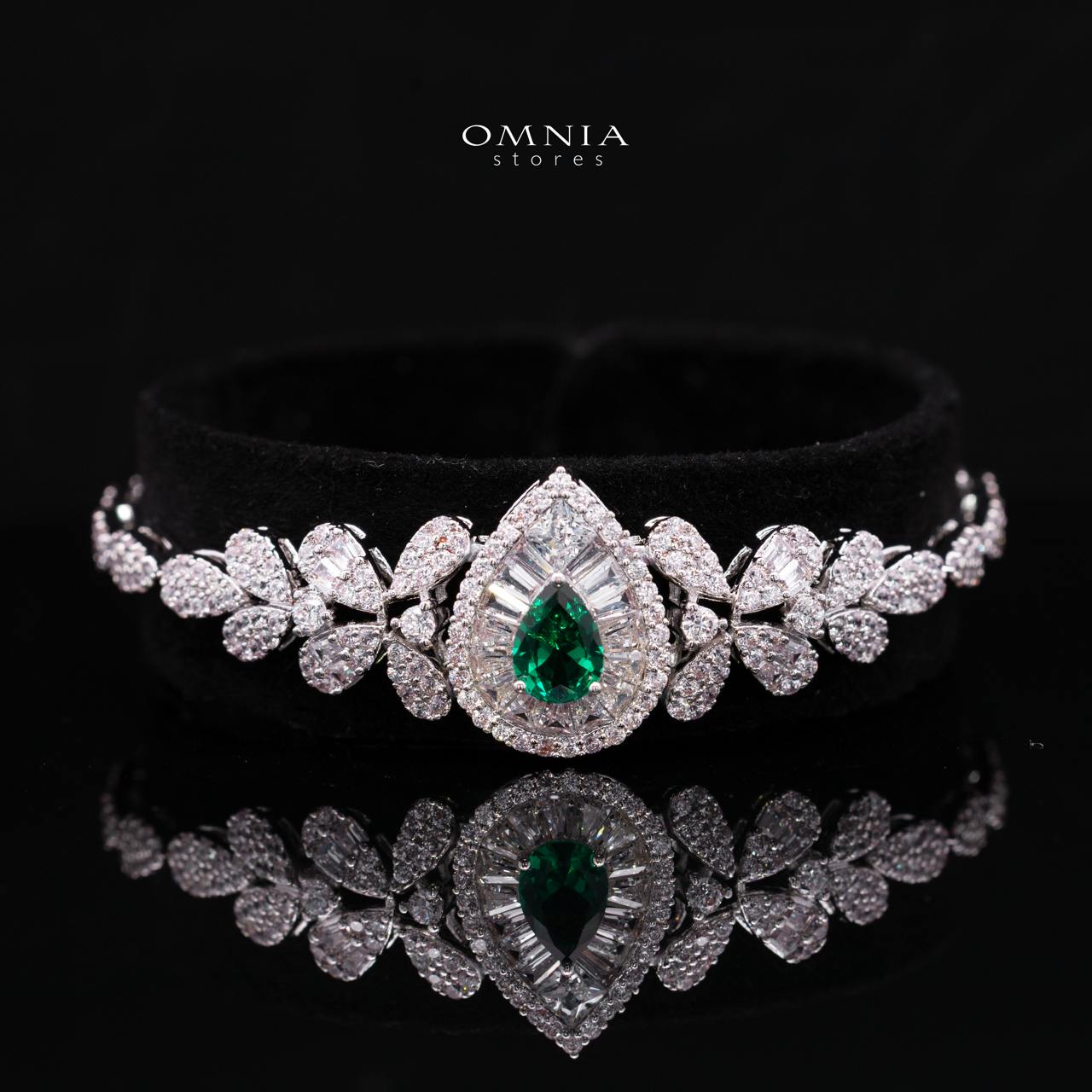 Valerie Green Luxury Bridal Full Set in High-Quality Rhodium-Plated Finish with Premium Zircon Stones
