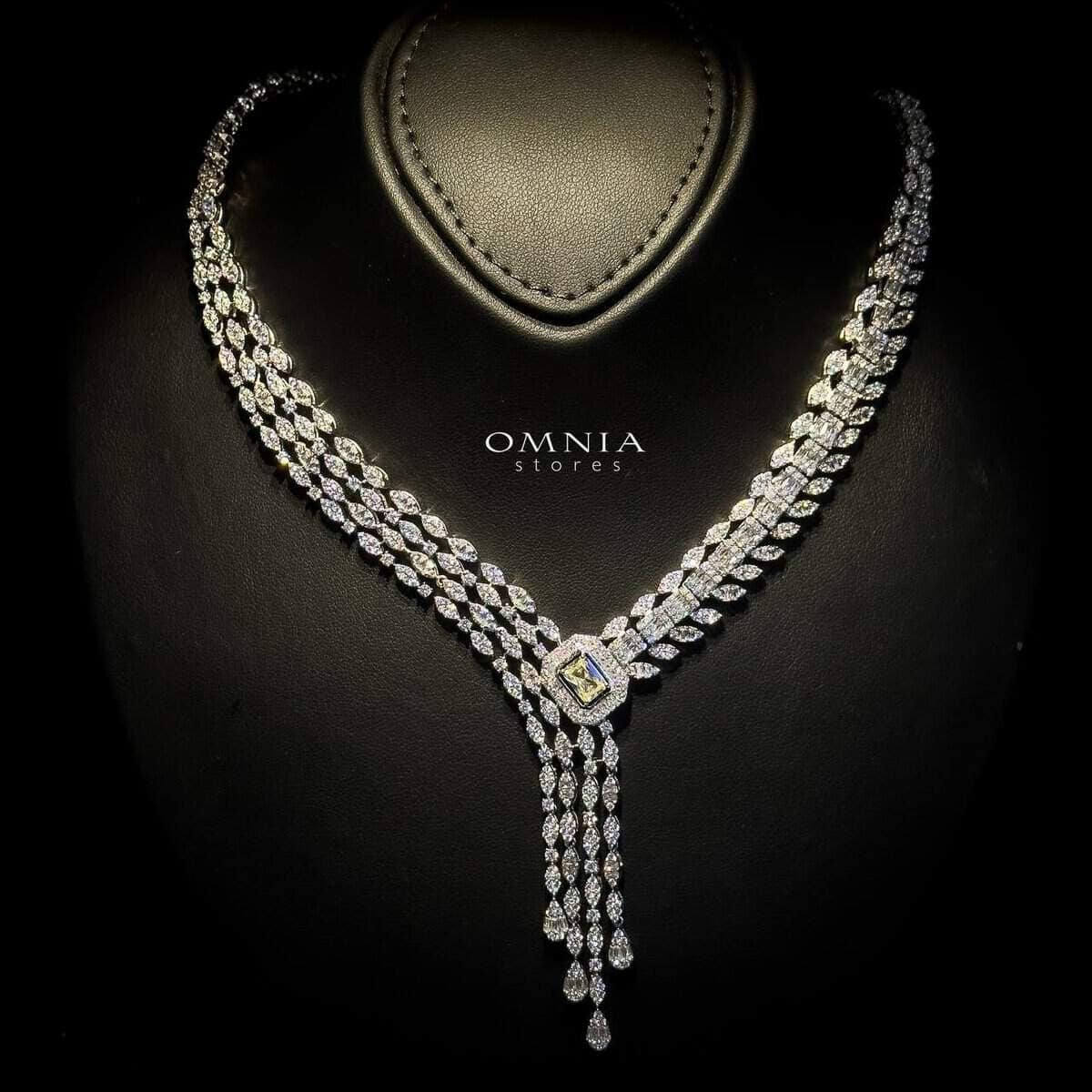Omnia Jana Yellow Bridal Full Set in High Quality Zircon Stone Rhodium Plated - OMNIASTORES UAE