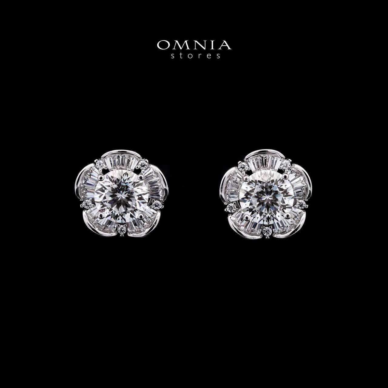 Omnia Saja White Earrings in 92.5 Silver with High-Quality Moissanite Stones - OMNIASTORES UAE