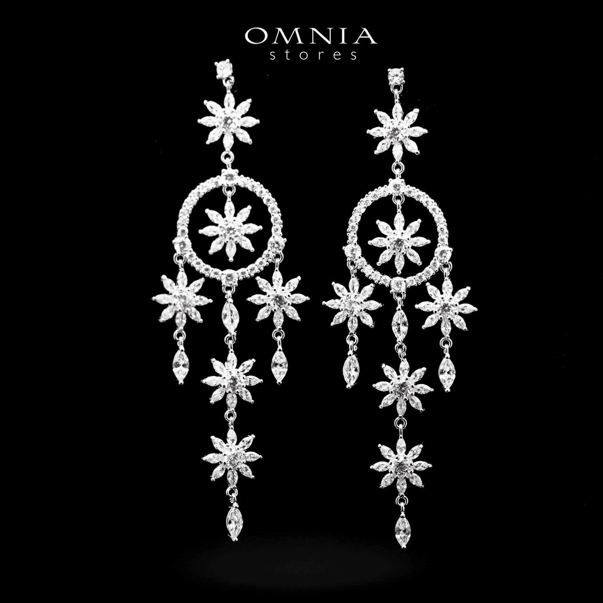 Omnia Star Drop Earrings in 92.5 Silver With High Quality Moissanite Stone - OMNIASTORES UAE