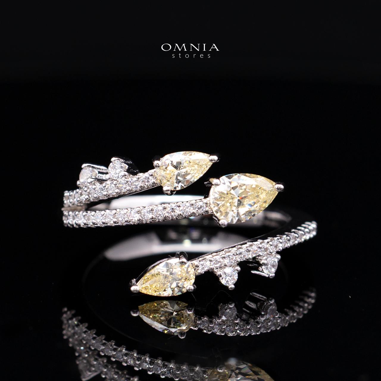Yuliana Luxury Yellow Bridal Full Set with High-Quality Premium Zircon Stones, Rhodium-Plated