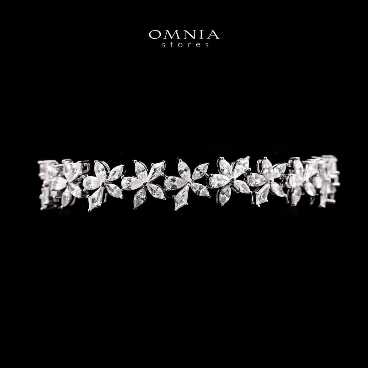 Omnia Zoey Luxury Bridal White Full Set in High Quality Zircon Stone Rhodium Plated