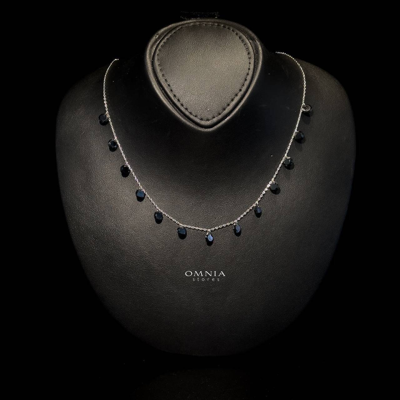 Omnia Anara Black Necklace 92.5 Silver In High Quality Simulated diamonds - OMNIASTORES UAE