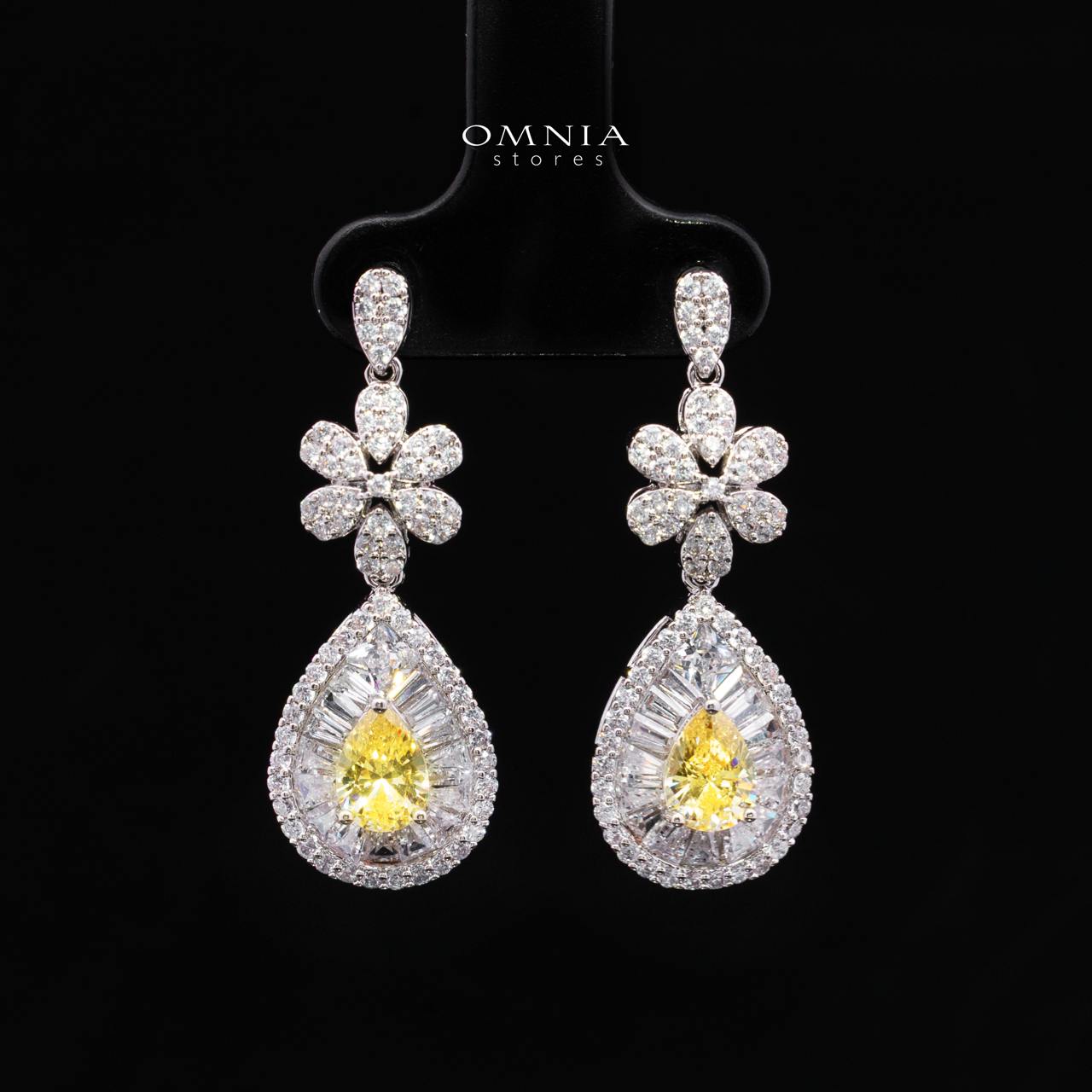 Valerie Yellow Luxury Bridal Full Set in High-Quality Rhodium-Plated Finish with Premium Zircon Stones