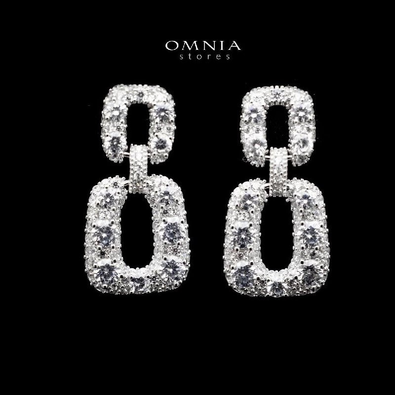 Omnia Amara Drop Earrings in 92.5 Silver With High Quality Zircon Stone - OMNIASTORES UAE