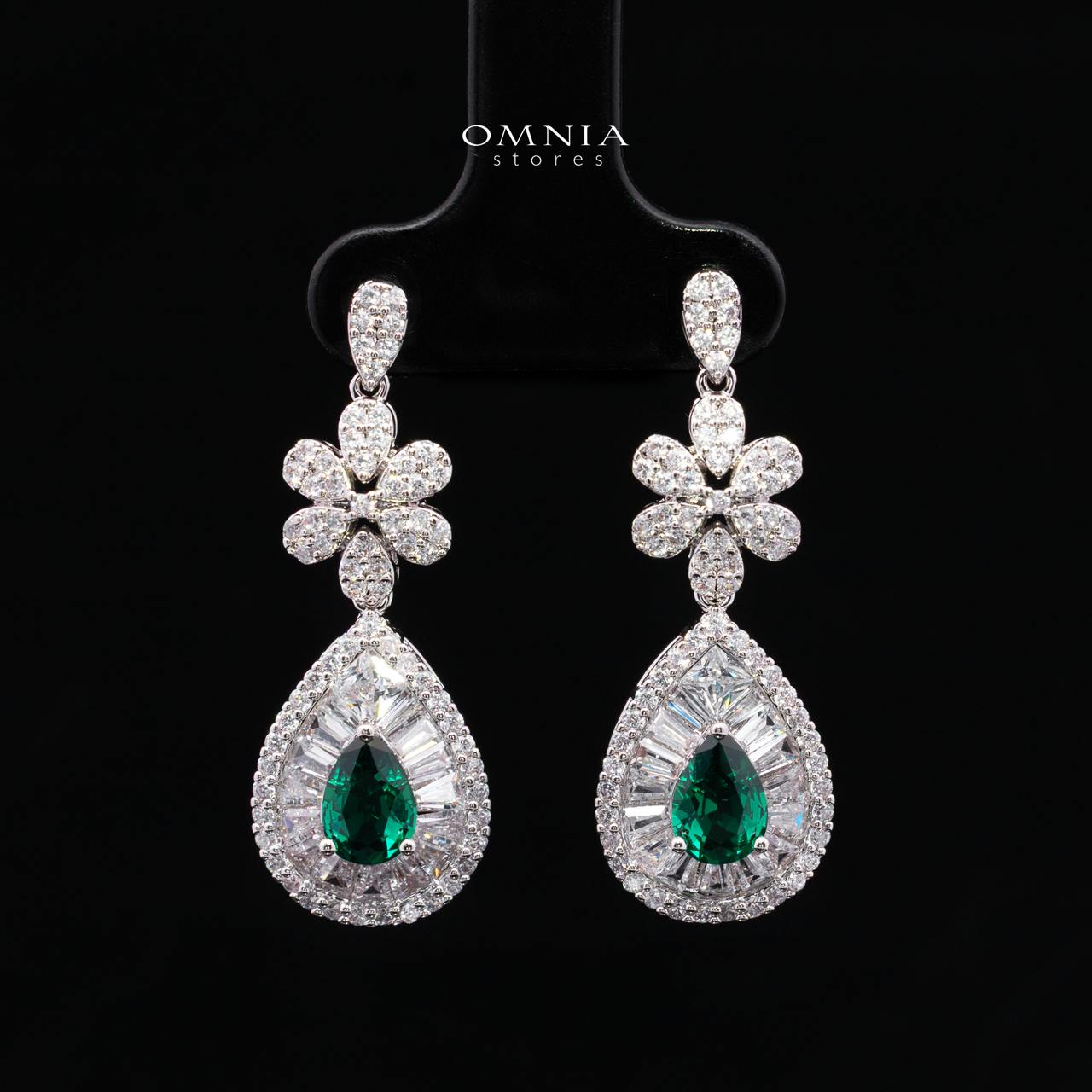 Valerie Green Luxury Bridal Full Set in High-Quality Rhodium-Plated Finish with Premium Zircon Stones