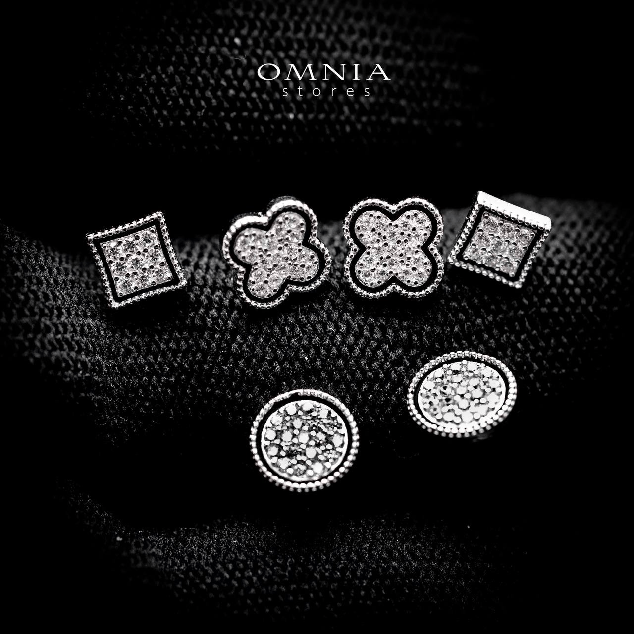 Omnia Jaleela Shape Stud Earrings Set in 92.5 Silver With High Quality Moissanite Stone - OMNIASTORES UAE