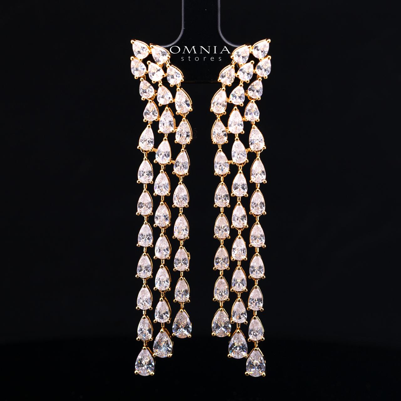 Michelle Gold Bridal Full Set Accessories in High Quality Zircon Stone in Rhodium Plated