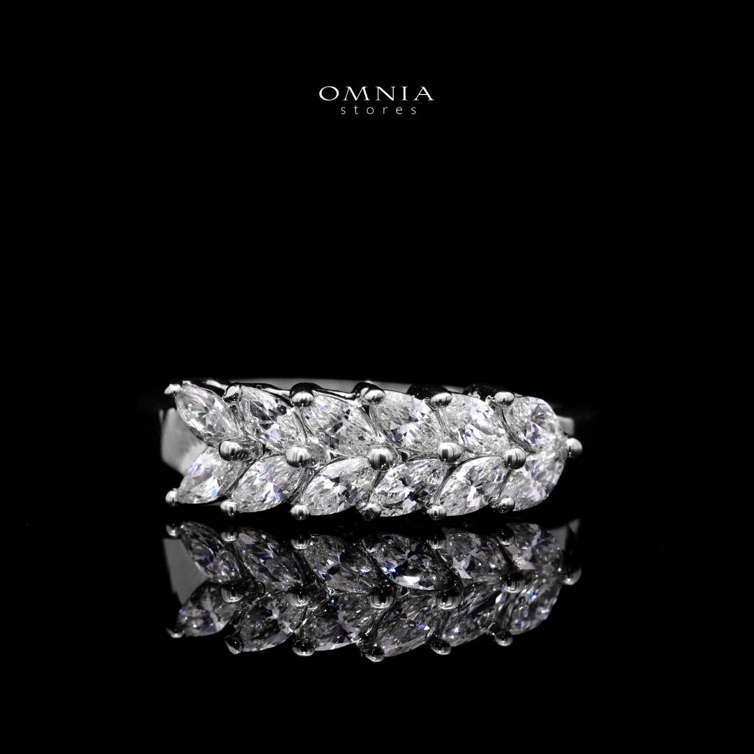 Omnia Aroosa White Bridal Full Set with High-Quality Simulated Diamonds Rhodium Plated