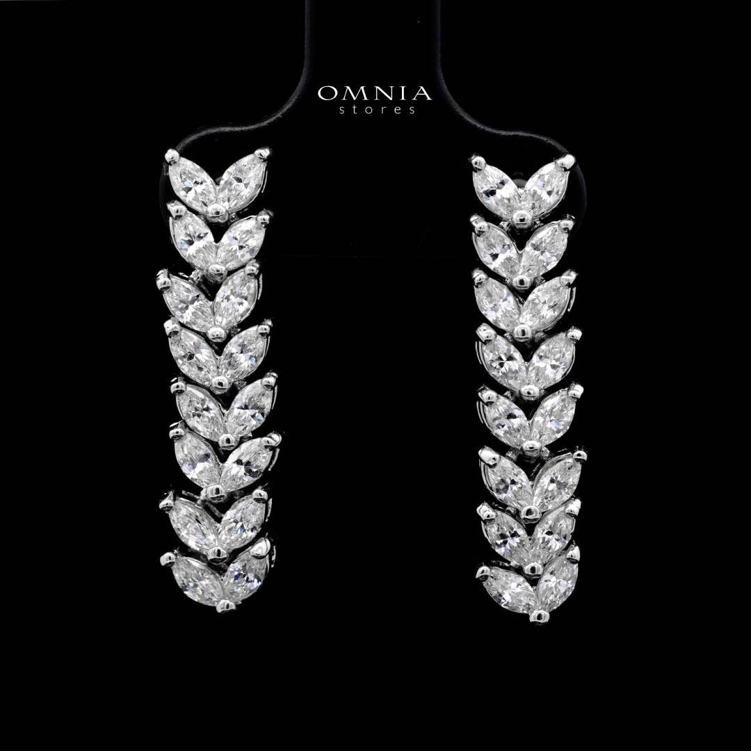Omnia Aroosa White Bridal Full Set with High-Quality Simulated Diamonds Rhodium Plated