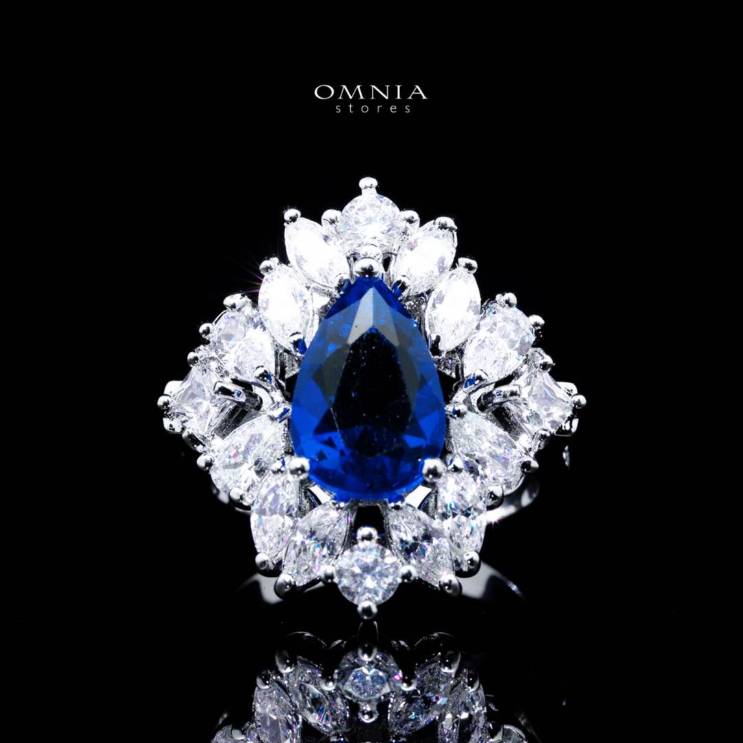 Omnia Suhana Dark Blue Bridal Full Set in High Quality Simulated Diamonds