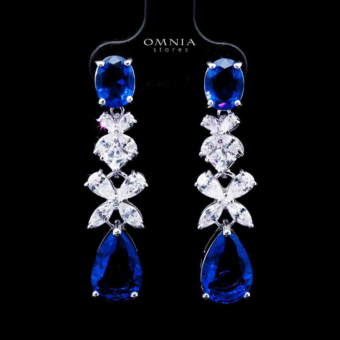 Omnia Suhana Dark Blue Bridal Full Set in High Quality Simulated Diamonds