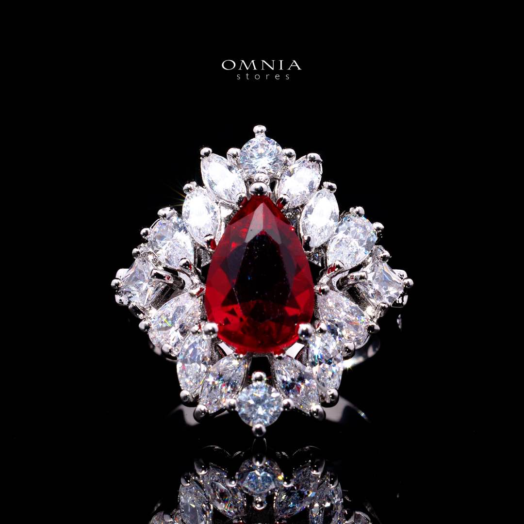 Omnia Suhana Red Bridal Full Set in High Quality Simulated Diamonds