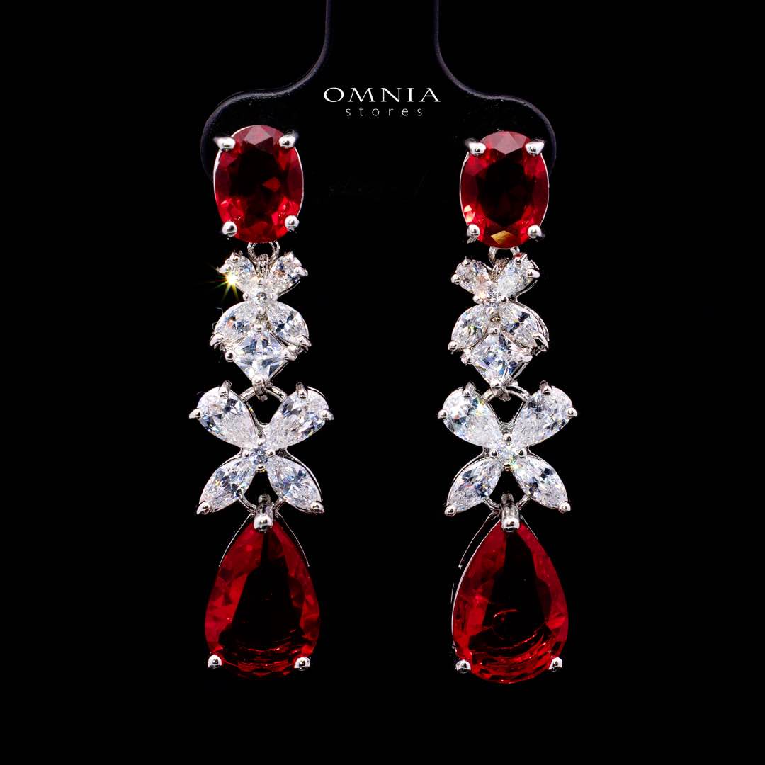 Omnia Suhana Red Bridal Full Set in High Quality Simulated Diamonds