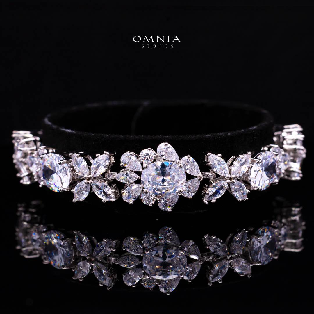 Omnia Muna White Bridal Full Set in High Quality Simulated Diamonds