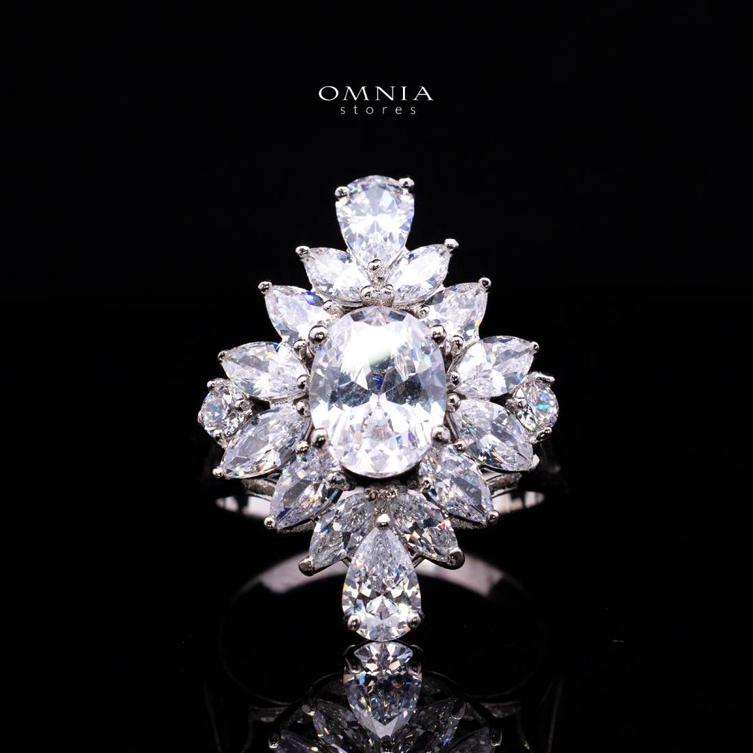 Omnia Muna White Bridal Full Set in High Quality Simulated Diamonds