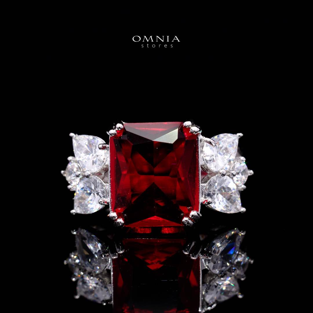 Omnia Amelia Red Bridal Full Set in High Quality Simulated Diamonds