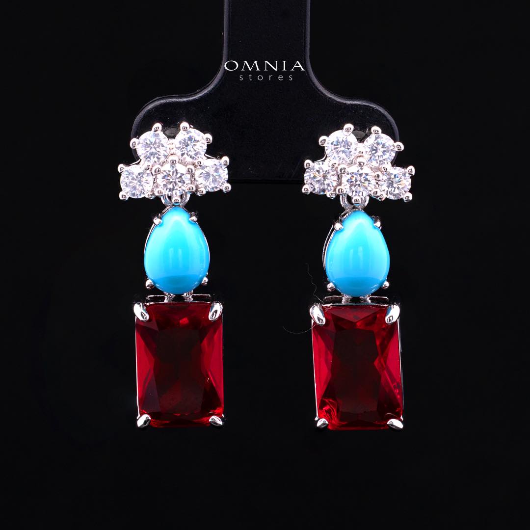 Omnia Malia Full Set Accessories in High Quality Zircon Stone in Rhodium Plated