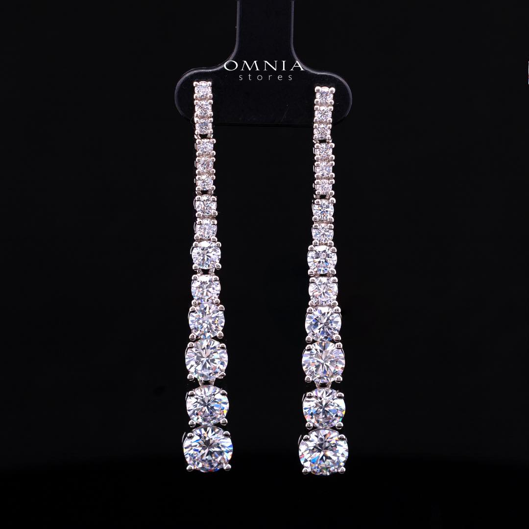 Omnia Ansa White Medium Size Luxury Bridal Full Set in High Quality Simulated Diamonds Rhodium Plated