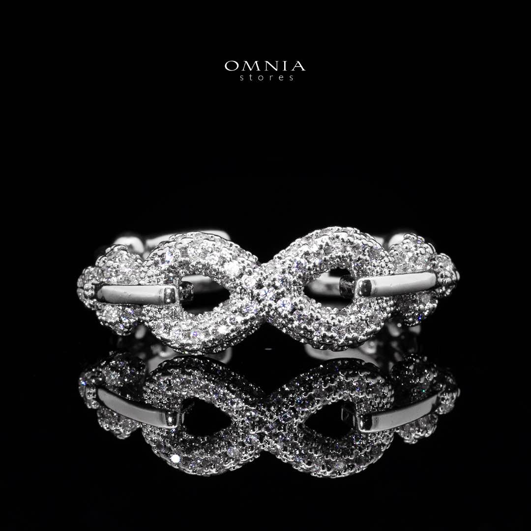 Omnia Infinity Chains Bridal Full Set with High-Quality Simulated Diamonds Rhodium Plated