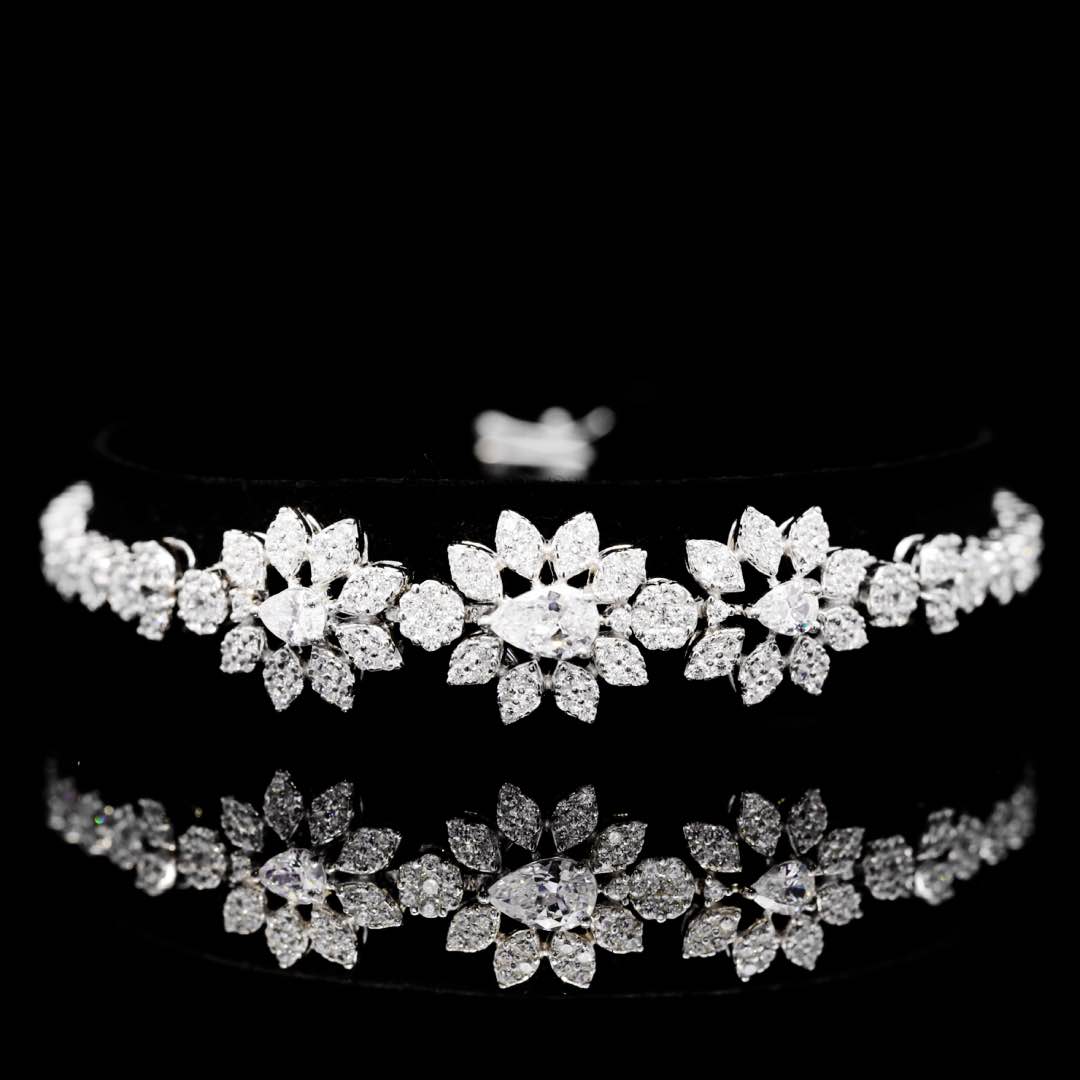 Monica White Bridal Full Set in 925 Silver High Quality Simulated Diamonds