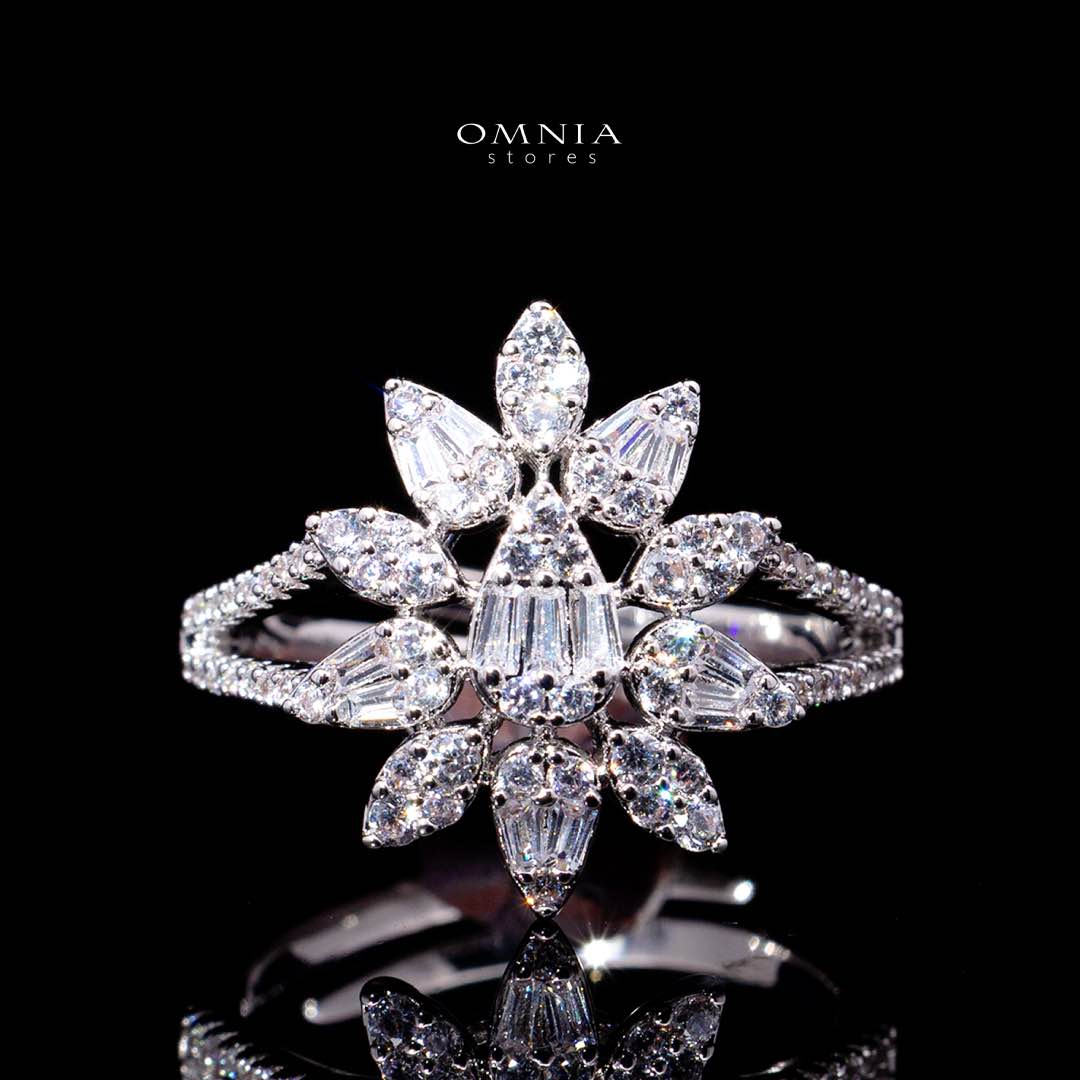 Omnia Aqsa White Luxury Bridal Full Set in High Quality Rhodium Plated Zircon Stones