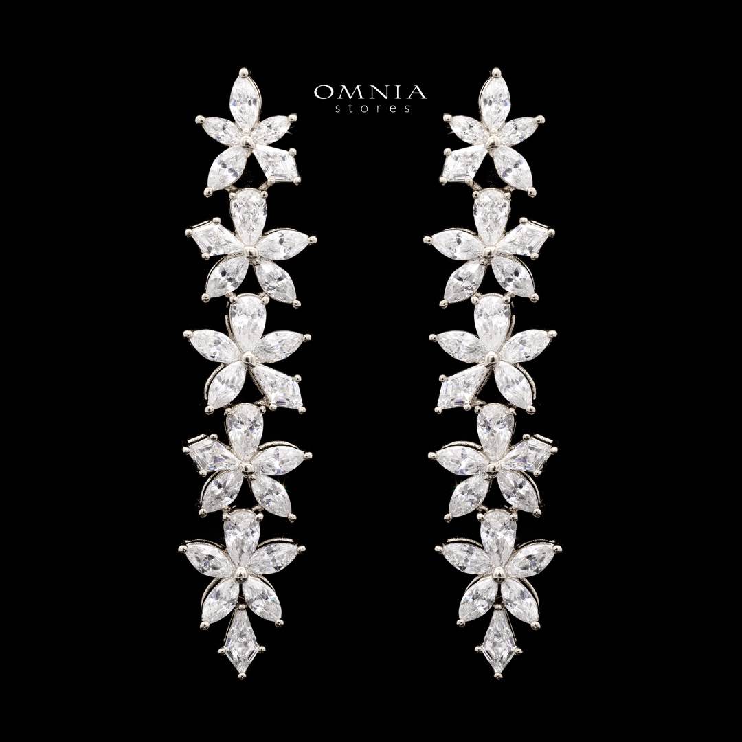 Omnia Zoey Luxury Bridal White Full Set in High Quality Zircon Stone Rhodium Plated