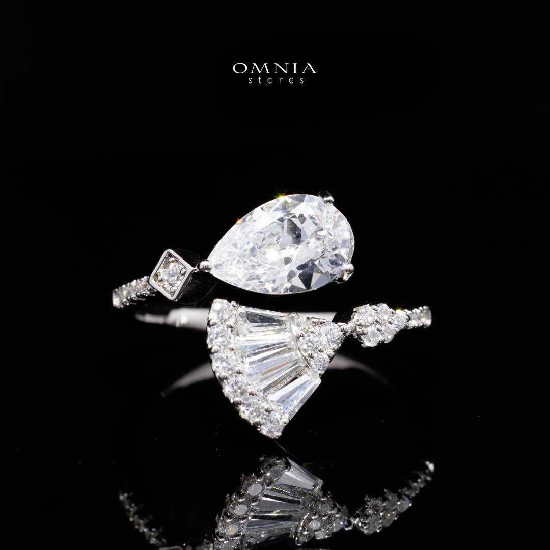 Omnia Marwa White Bridal Full Set in High Quality Zircon Stone Rhodium Plated(16 and 18cm only available in ksa)