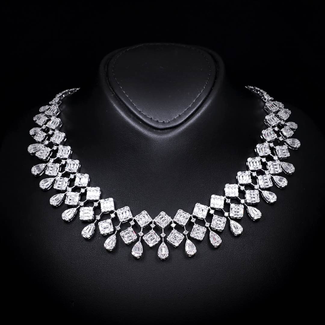 Omnia Kacey White Pearl Luxury Bridal Full Set in High Quality Zircon Stone Premium Rhodium Plated