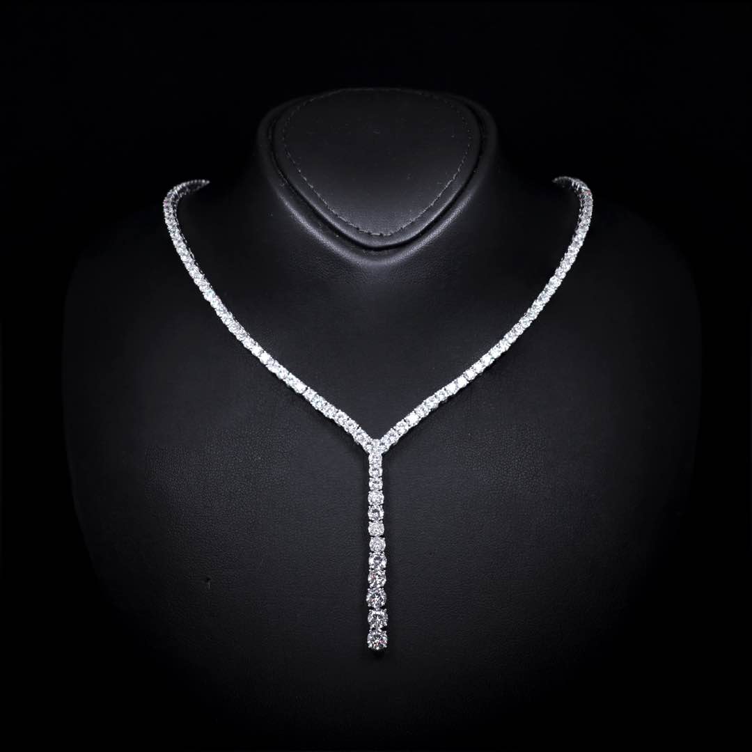 Omnia Huda White Luxury Bridal Full Set in High Quality Zircon Stone Premium Rhodium Plated