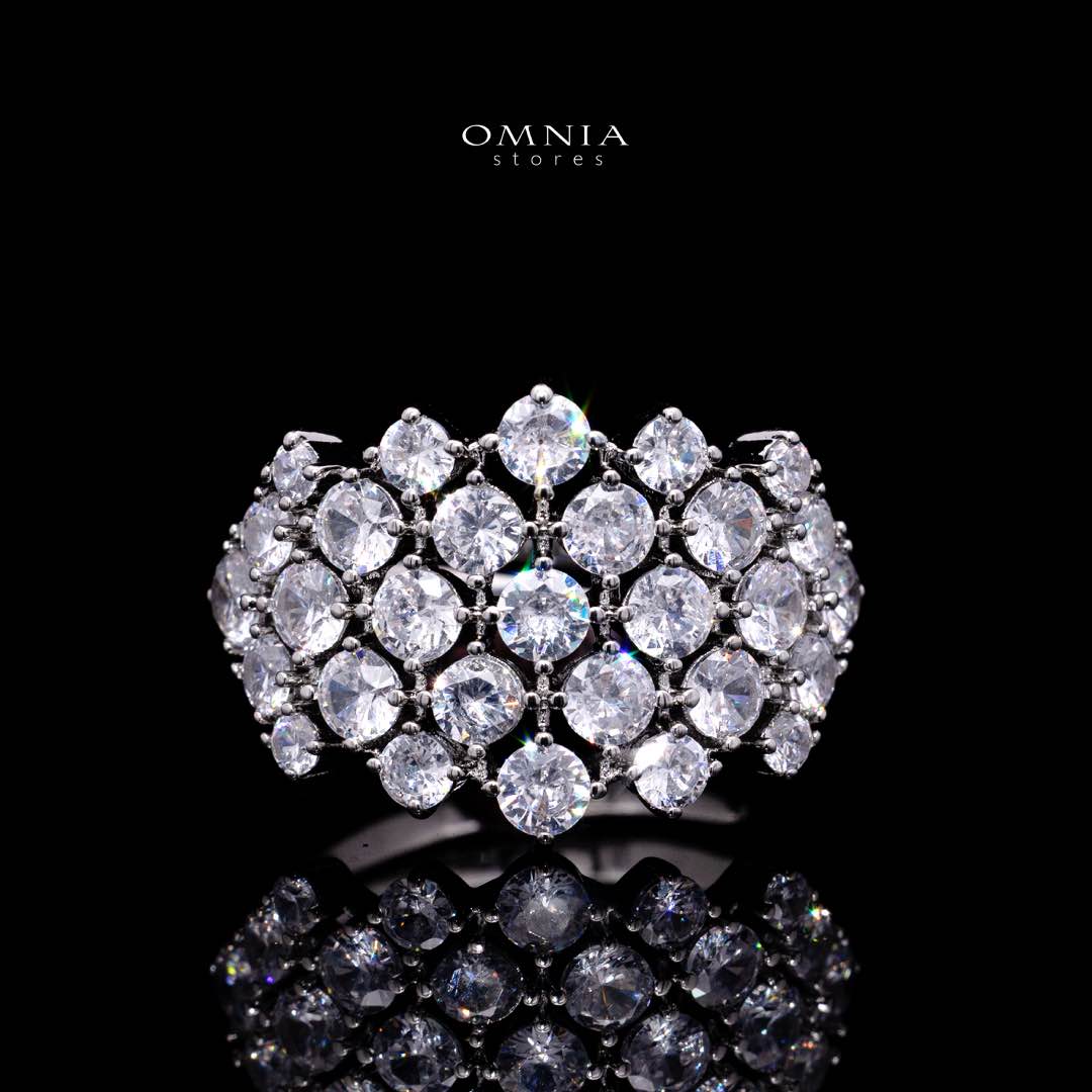 Omnia Amaya White Luxury Bridal Full Set in High Quality Zircon Stone Rhodium Plated