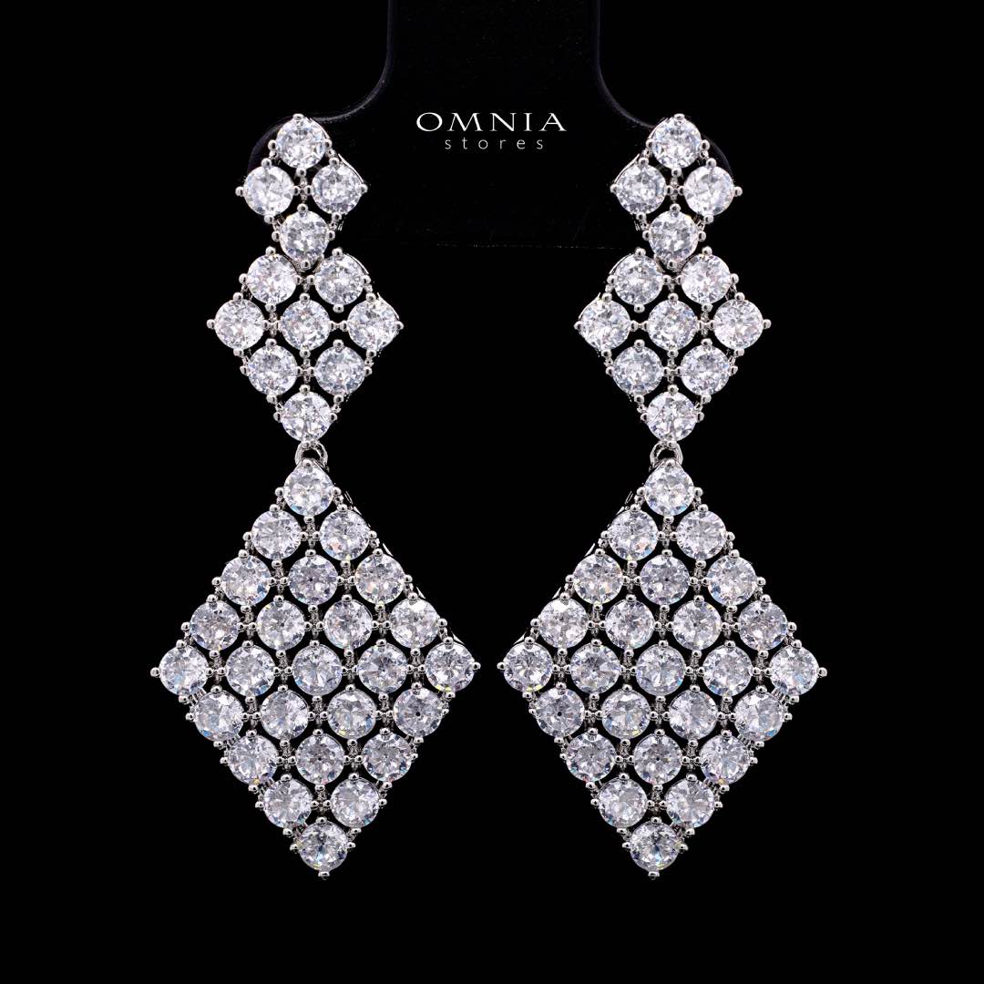 Omnia Amaya White Luxury Bridal Full Set in High Quality Zircon Stone Rhodium Plated