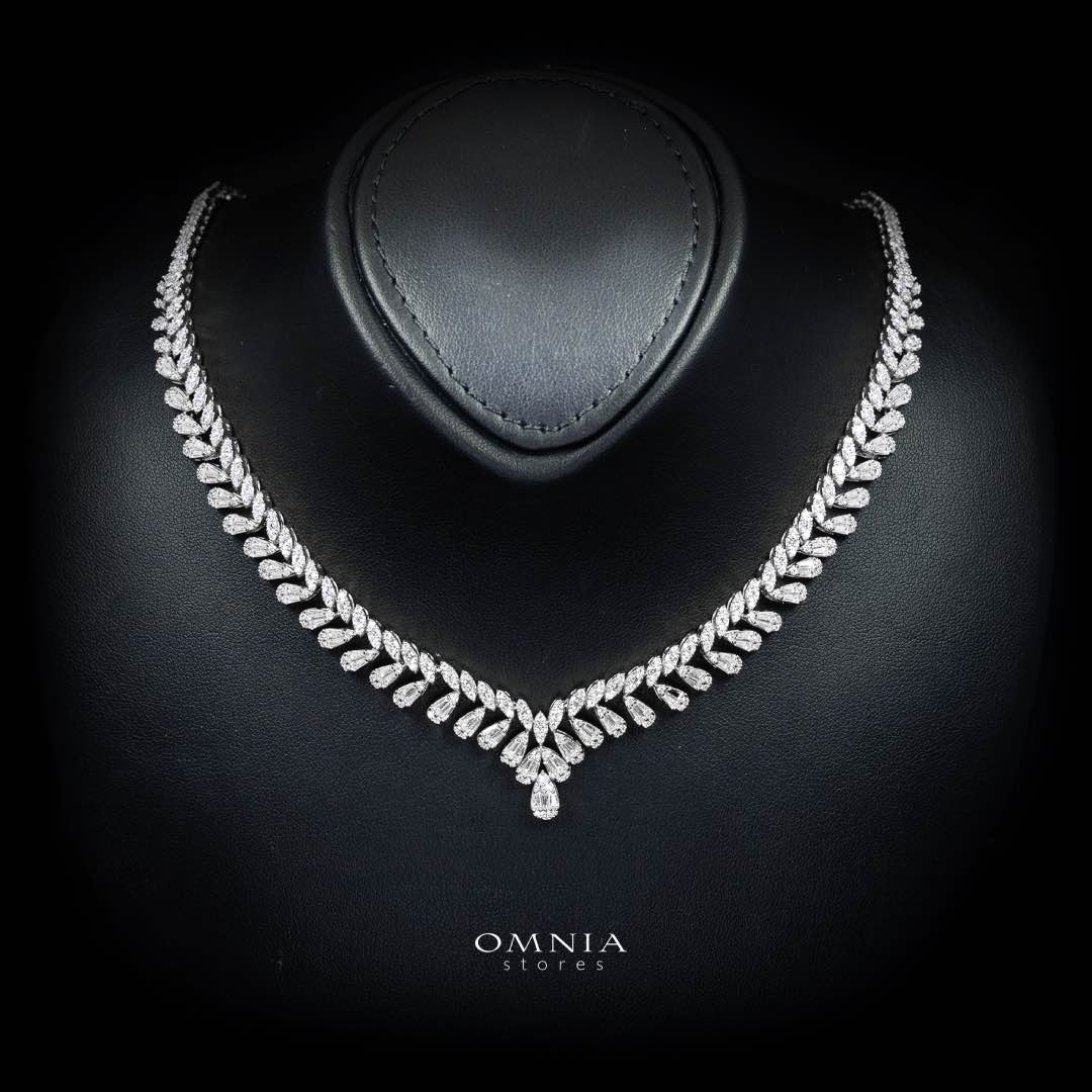 Omnia Aseel White Luxury Bridal Full Set in High Quality Zircon Stone Premium Rhodium Plated