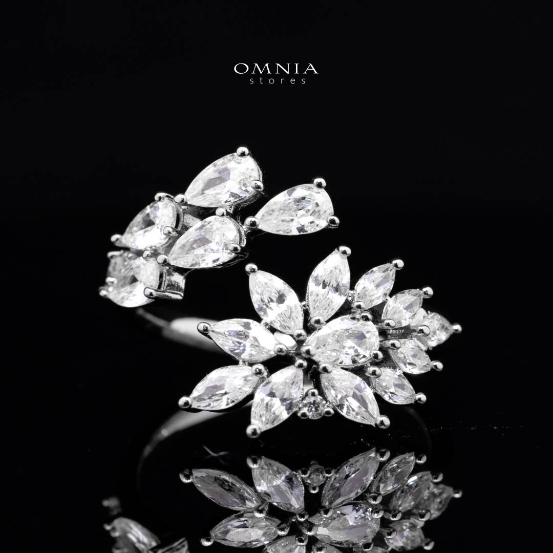 Omnia Rahaf White Luxury Bridal Full Set in High Quality Zircon Stone Rhodium Plated
