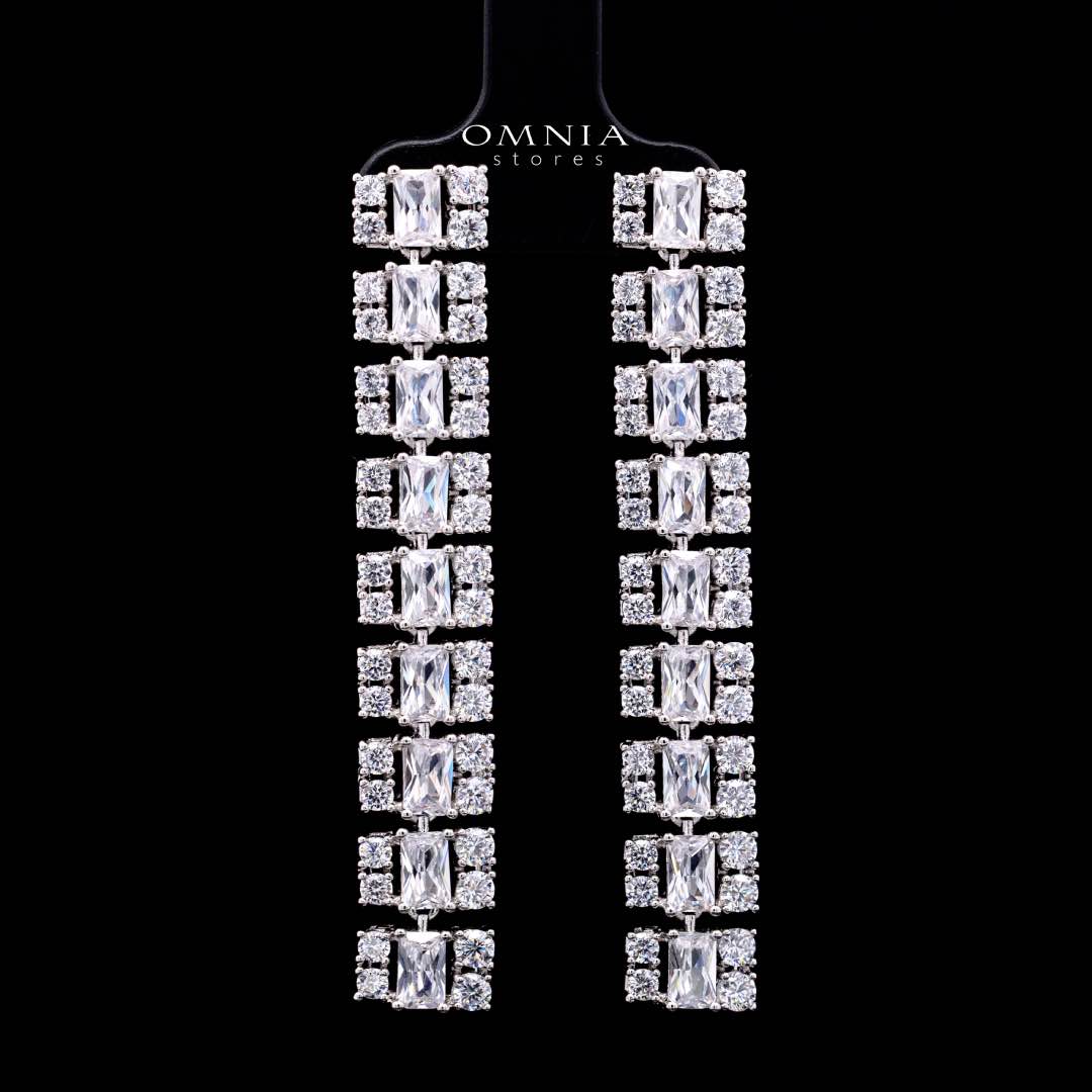 Omnia Hedieh White Bridal Full Set in High Quality Zircon Stone in Rhodium Plated