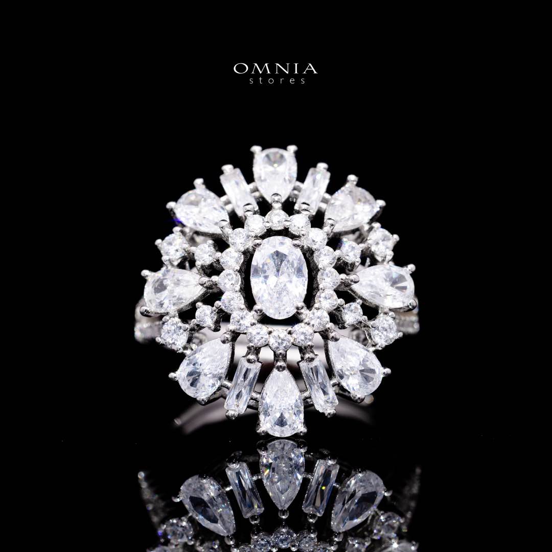 Omnia Naya White Bridal Full Set Accessories – High-Quality Zircon Stones, Rhodium Plated