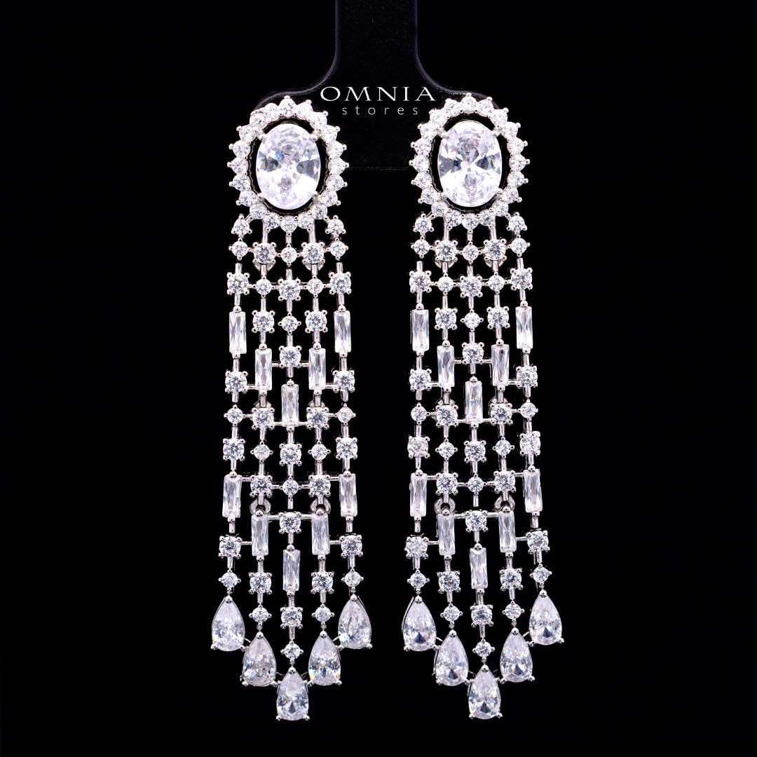 Omnia Naya White Bridal Full Set Accessories – High-Quality Zircon Stones, Rhodium Plated