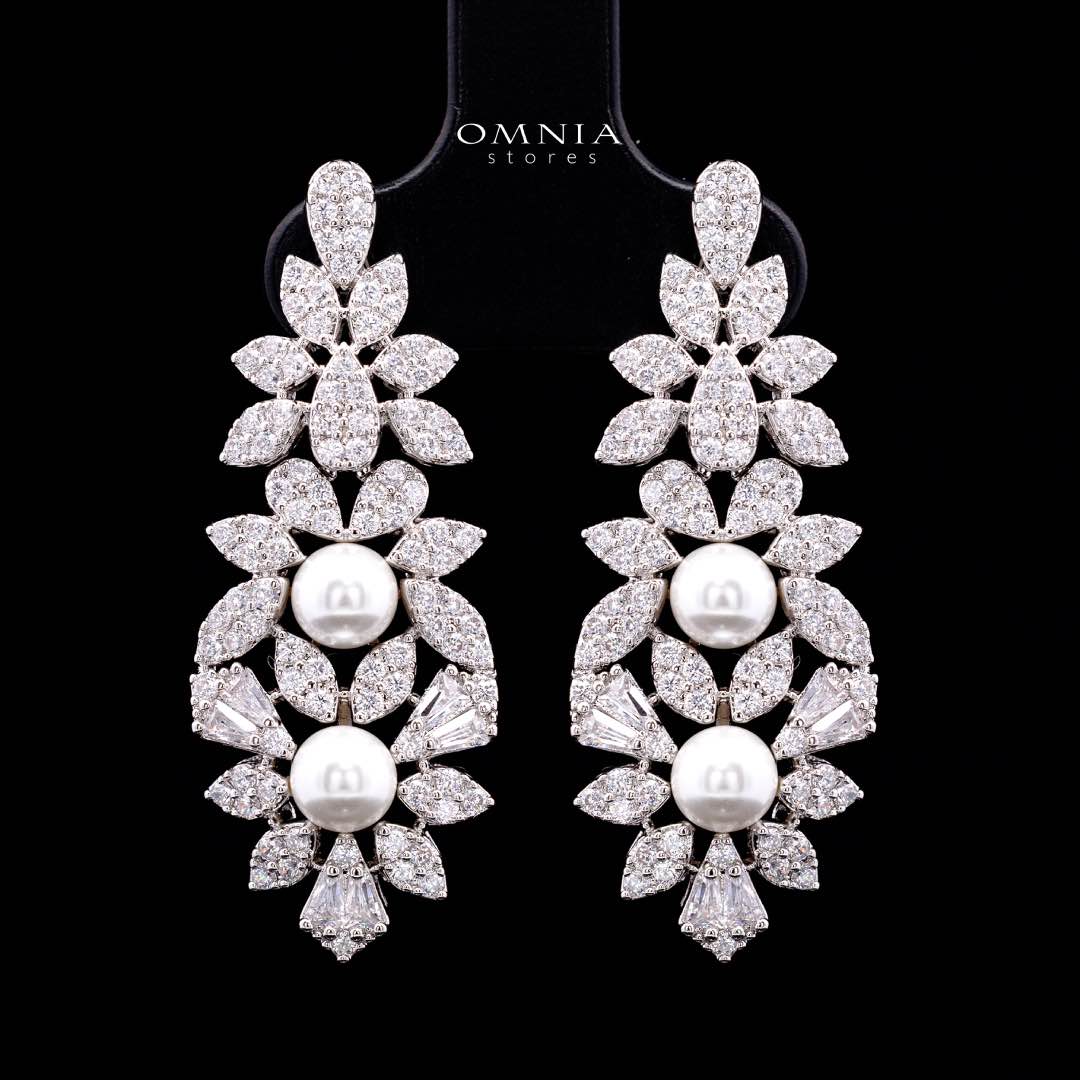 Omnia Maissa Bridal Full Set Accessories in High Quality Zircon Stone in Rhodium Plated