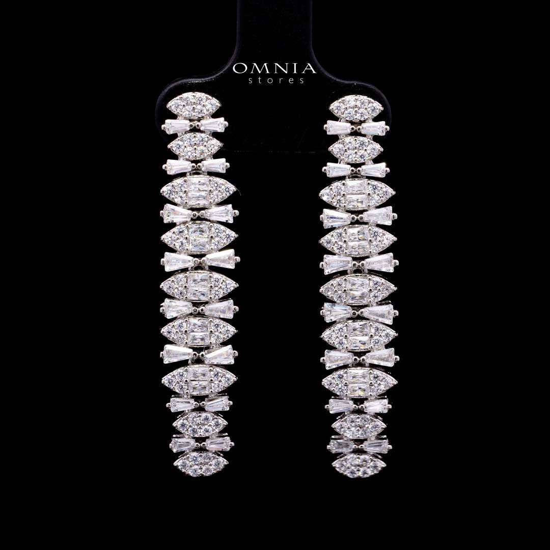 Omnia Manahil White Luxury Bridal Full Set in High Quality Zircon Stone Rhodium Plated