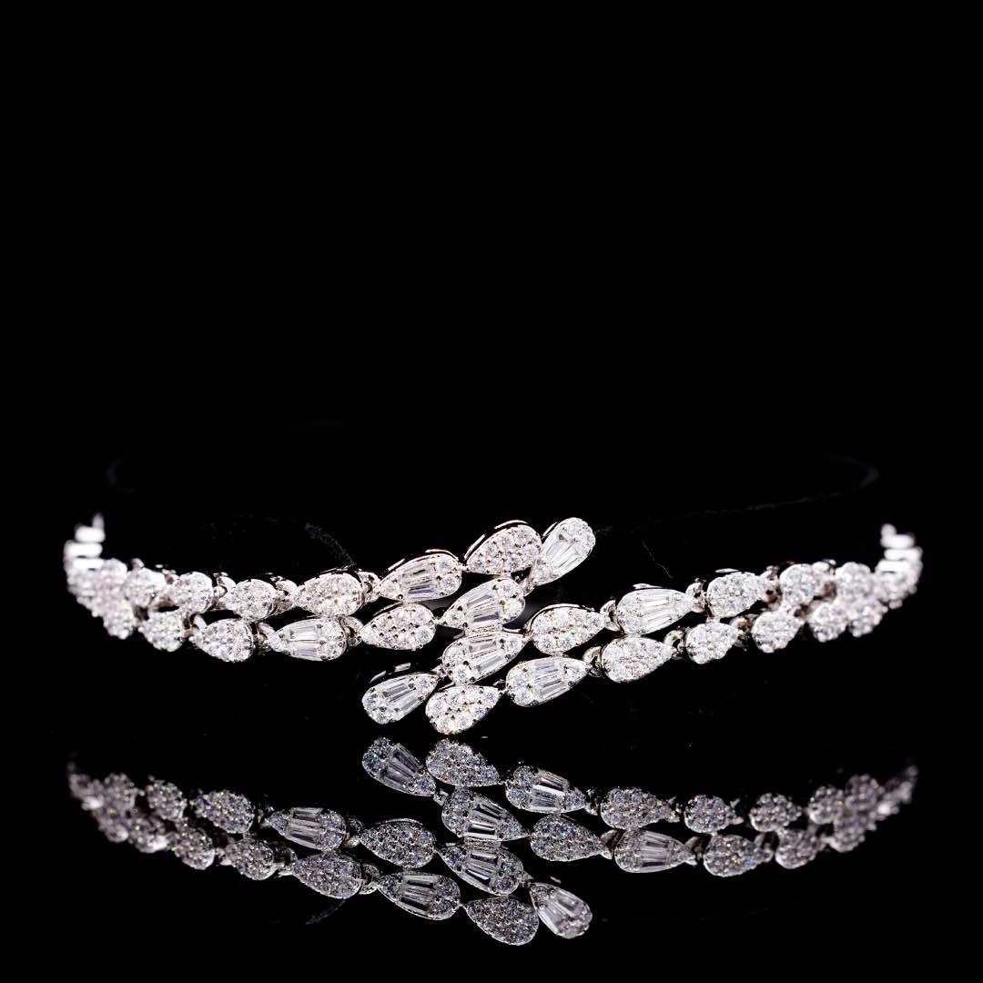 Omnia Dalilah White Luxury Bridal Full Set In High Quality Zircon Stone Premium Rhodium Plated