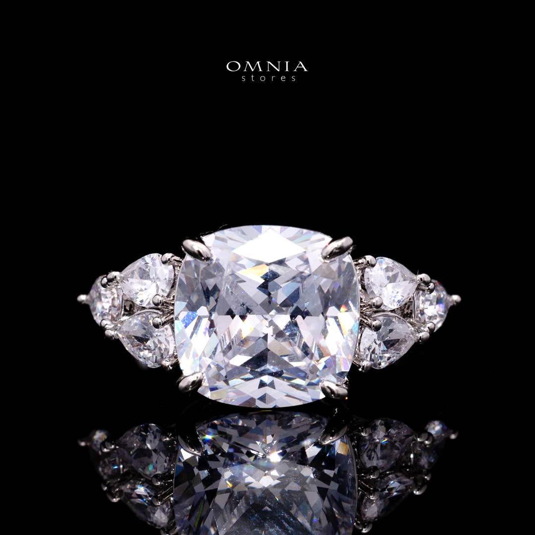 Omnia Nazaha Bridal Full Set in Rhodium Plated with High Quality White Zircon Stones