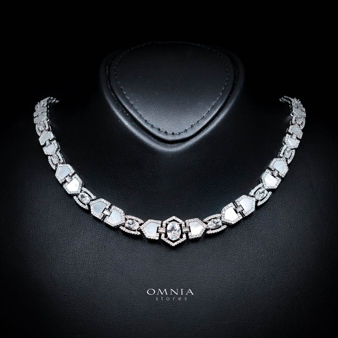Omnia Rihana White Luxury Bridal Full Set Accessories in High Quality Zircon Stone Premium Rhodium Plated