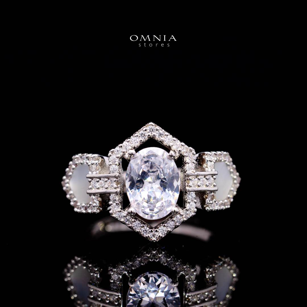 Omnia Rihana White Luxury Bridal Full Set Accessories in High Quality Zircon Stone Premium Rhodium Plated