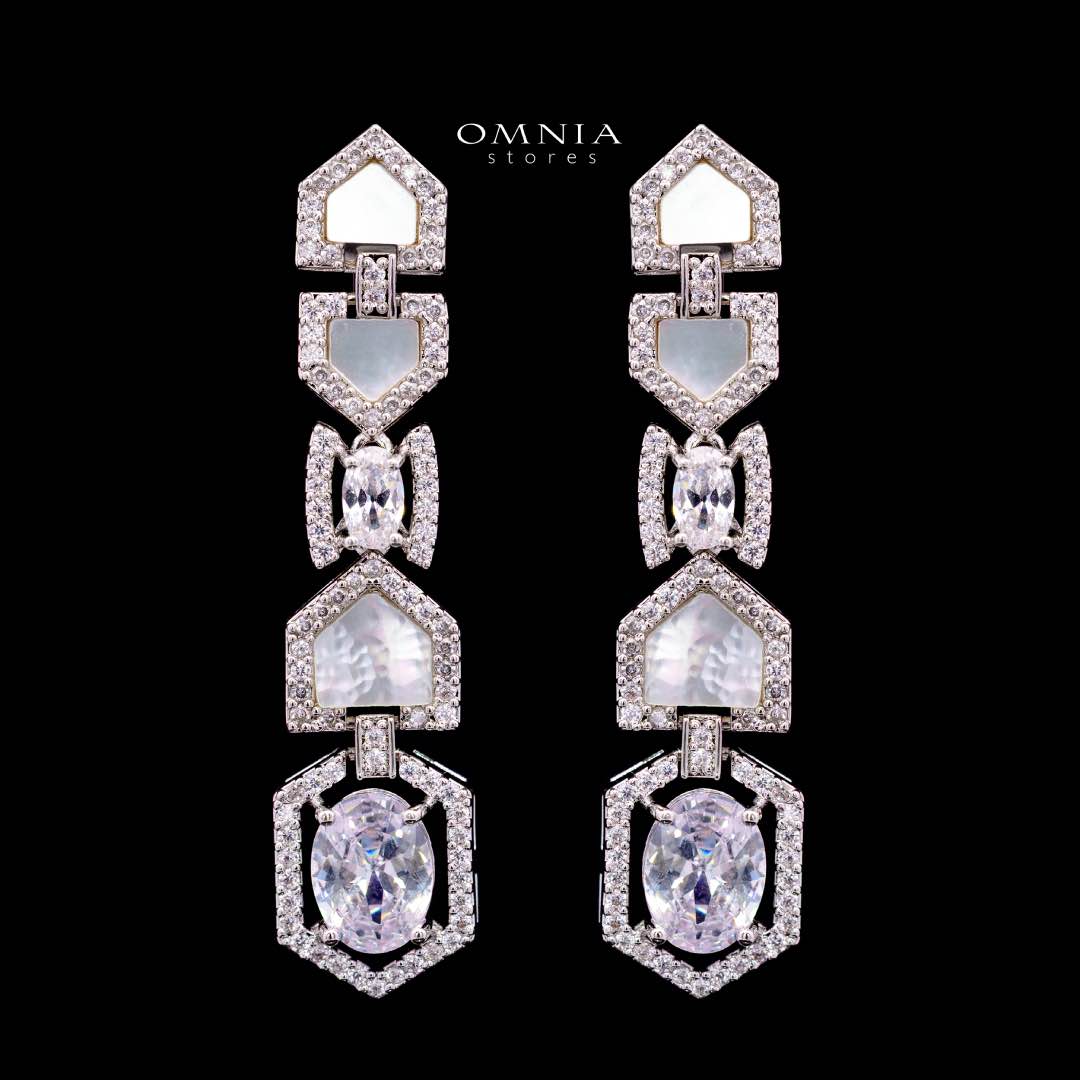 Omnia Rihana White Luxury Bridal Full Set Accessories in High Quality Zircon Stone Premium Rhodium Plated