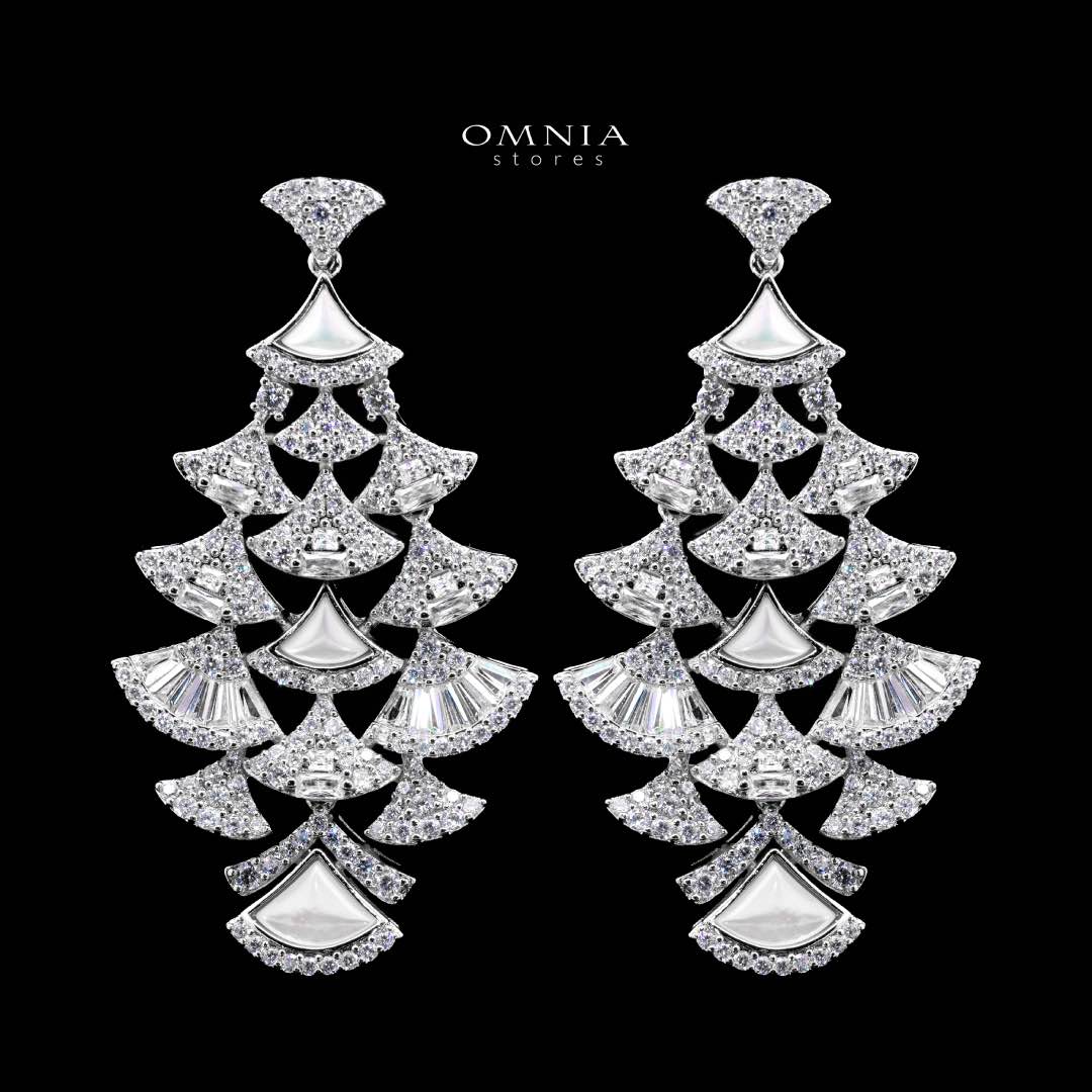 Omnia Bita White Bridal Full Set in High Quality Zircon Stone in Rhodium Plated (only 17 cm available in ksa)